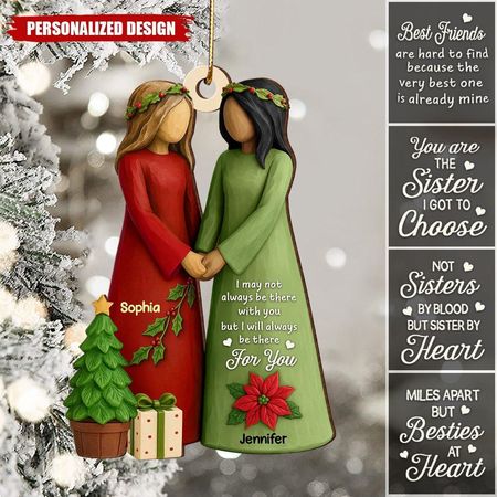 Christmas Best Friends Are Hard To Find 3D Effect Personalized Wooden Ornament